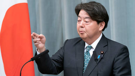 Japanese chief cabinet secretary Yoshimasa Hayashi speaks at a press briefing last December in Tokyo.