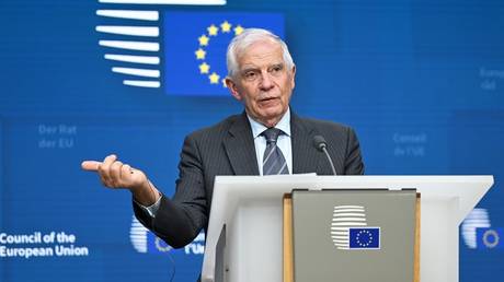 EU High Representative Josep Borrell speaks at a press conference in Brussels on May 27, 2024.