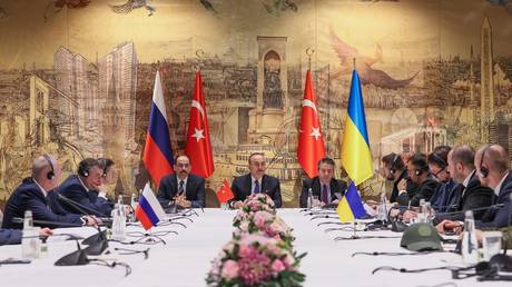 FILE PHOTO: Peace talks between Russia and Ukraine mediated by Türkiye in March 2022.