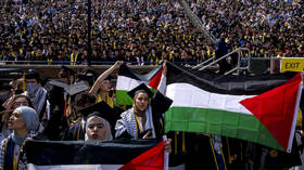 Pro-Palestine protesters disrupt college commencement ceremony (VIDEOS)