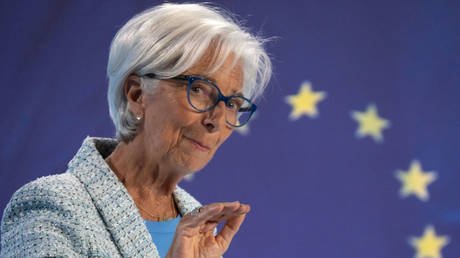 ECB President Christine Lagarde gives a press conference after the Governing Council meeting in Hesse, Frankfurt/Main, Germany on June 6, 2024