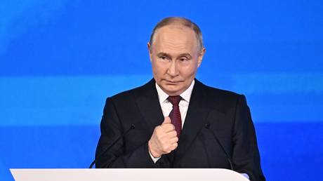 Russian President Vladimir Putin speaks during a plenary session of the St. Petersburg International Economic Forum in St. Petersburg, Russia.