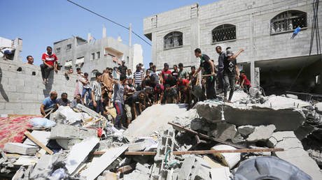 Nuseirat, Gaza following a raid by the Israeli Defense Forces, June 8, 2024.