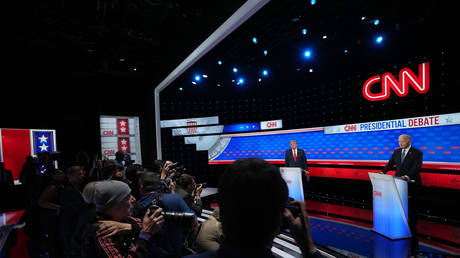 The Trump-Biden presidential debate at CNN Studios on June 27, 2024 in Atlanta, Georgia.