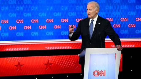 Joe Biden during his presidential debate with Donald Trump in Atlanta, Georgia.