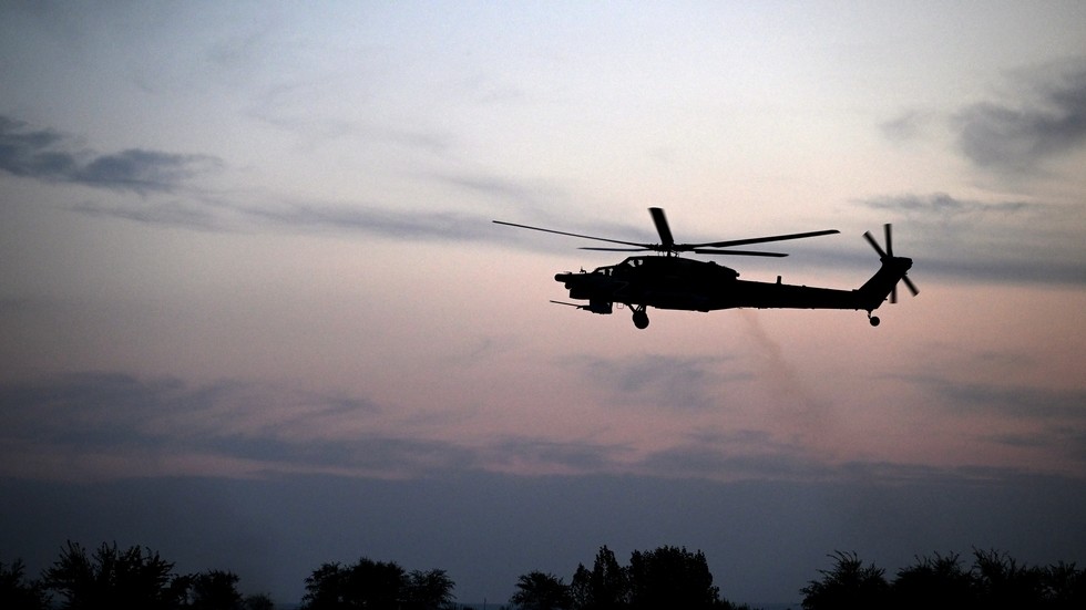 Military helicopter crashes in western Russia