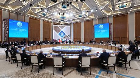 The meeting of Shanghai Cooperation Organization (SCO) leaders in Astana on July 4, 2024.