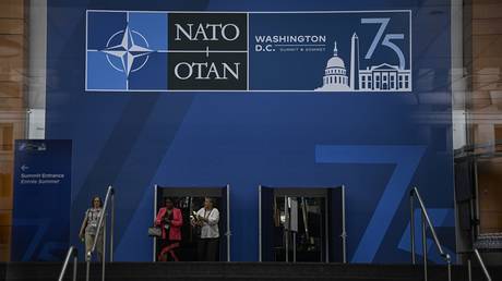 The Walter E. Washington Convention Center in Washington, DC before the NATO leaders summit.