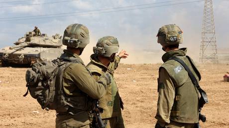 Israeli troops gather near Ashkelon, Israel, October 15, 2023