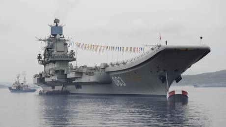 FILE PHOTO: The Admiral Kuznetsov heavy aircraft-carrying cruiser.