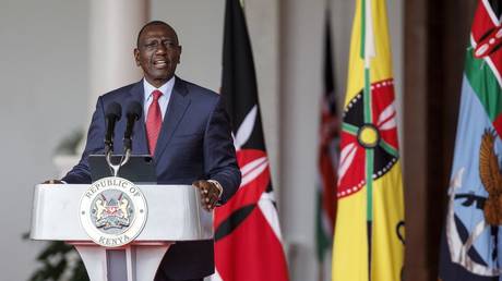William Ruto speaks during a press conference at State House in Nairobi, Kenya, July 11, 2024