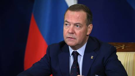 FILE PHOTO: Deputy Chairman of the Russian Security Council and leader of the United Russia political party Dmitry Medvedev.