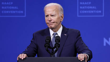 File photo: US. President Joe Biden speaks at the 115th NAACP National Convention, July 16, 2024.