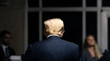 FILE PHOTO. Former US President Donald Trump walks away after speaking to the media during his hush money trial at Manhattan Criminal Court on May 29, 2024 in New York City.