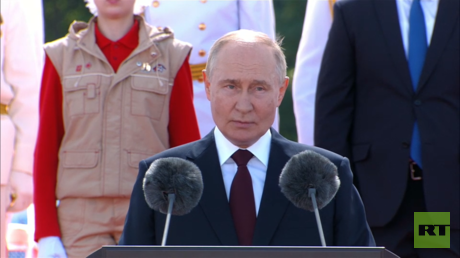 President Vladimir Putin attends Navy Day parade in St. Petersburg