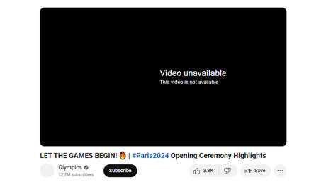 IOC takes down Olympic opening videos from YouTube