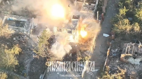WATCH anti-tank mine used as hand grenade to blow up Ukrainian position