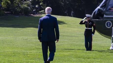 Joe Biden leaves the White House in Washington DC, August 2, 2024