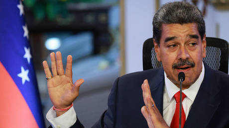 President Nicolas Maduro speaks during a press conference in Caracas, Venezuela, August 2, 2024.