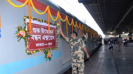 FILE PHOTO: The Bandhan Express in Kolkata before departing to Bangladesh’s city of Khulna in 2017.