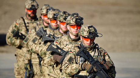 FILE PHOTO. German soldiers during a three-day exercise near Munster, Germany.