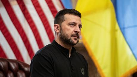 FILE PHOTO: Ukrainian leader Vladimir Zelensky during a visit to the US.