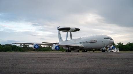 File photo: An airborne early warning and control system (AWACS) plane in Geilenkirchen, Germany