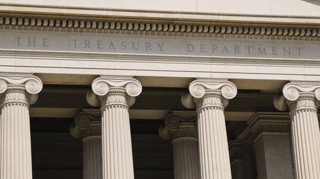 File photo: The US Treasury Department building in Washington DC.