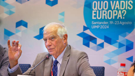 EU High Representative for Foreign Affairs and Security Policy Josep Borrell speaks at "Quo Vadis Europa?" event in Santander, Spain, August 19, 2024.