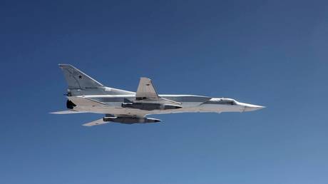 FILE PHOTO: A Russian strategic bomber plane.