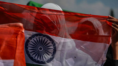 Students take part in a National Flag Rally in Sopore, Jammu and Kashmir, India, August 12, 2024.