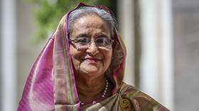 Ex-Bangladesh PM lands at Indian airbase