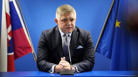 FILE PHOTO: Slovakian Prime Minister Robert Fico in Brussels, Belgium.