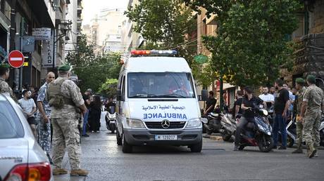 FILE PHOTO: An ambulance in Beirut, Lebanon amid a series of explosions on September 17, 2024.