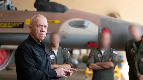 Yoav Gallant visits an airbase near the city of Haifa, Israel, September 18, 2024