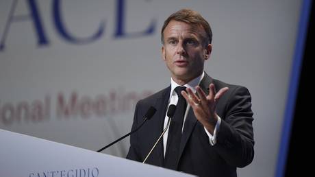 French President Emmanuel Macron delivers a speech in Paris on September 22, 2024.