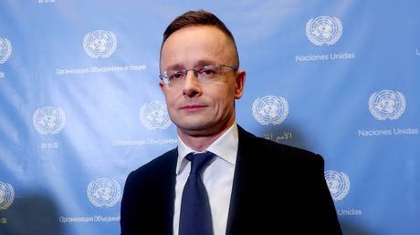 FILE PHOTO: Hungarian Foreign Minister Peter Szijjarto attends UN General Assembly session.