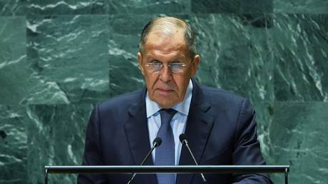 Russian Foreign Minister Sergey Lavrov at the UN Security Council in New York, September 28, 2024.