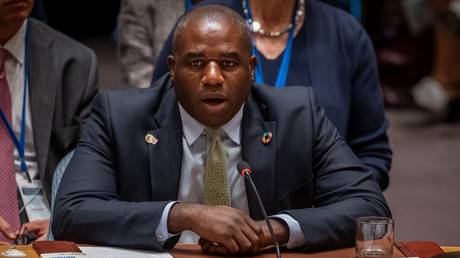 David Lammy, Foreign Secretary of the United Kingdom, addresses the UN Security Council session at the 79th General Debate of the UN General Assembly.