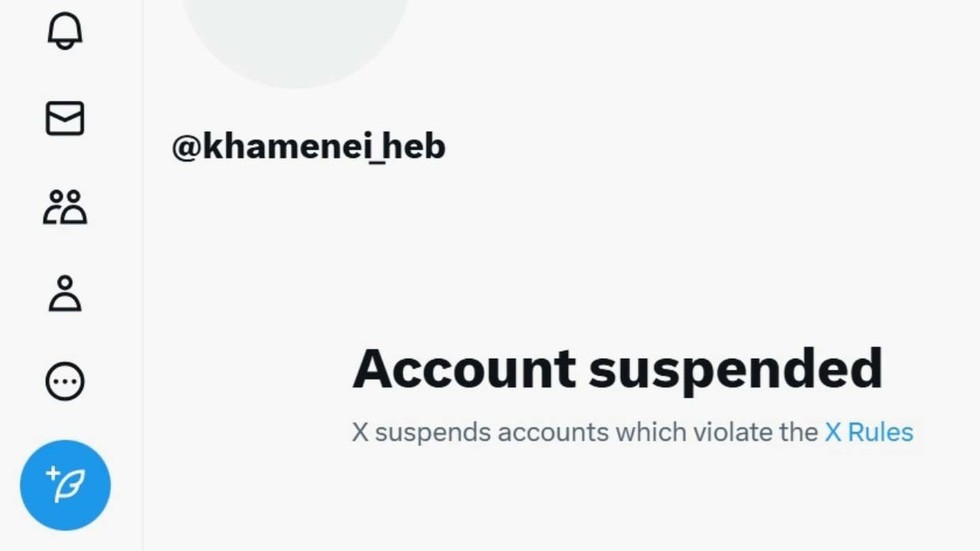 X suspends Iranian supreme leader’s account