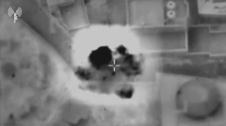 An aerial footage of an Isreali strike inside Lebanon.