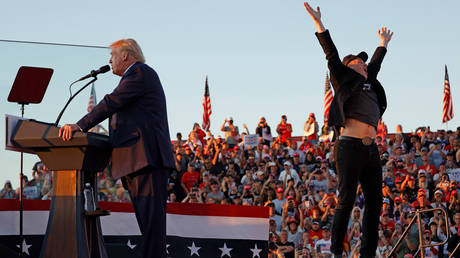 Musk Jumps on Stage at Trump Gathering