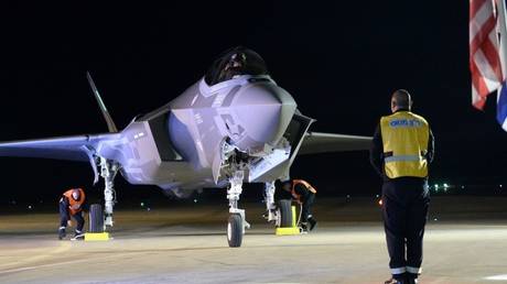 FILE PHOTO: A F-35 stealth fighter jet at Nevatim Air Base near Beersheba, Israel.