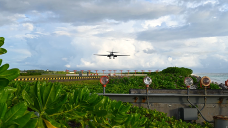  A B-1B Lancer lands at Naval Station Diego Garcia, November 25, 2021