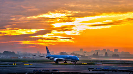 KLM Royal Dutch Airlines airplane at Amsterdam Airport Schiphol, Amsterdam, Netherlands, May 03, 2022