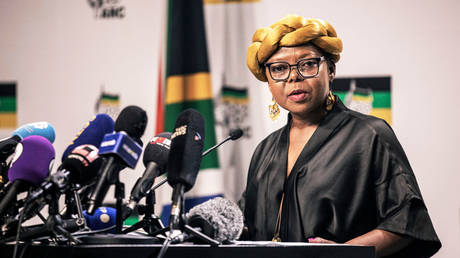 FILE PHOTO. African National Congress (ANC) spokesperson Mahlengi Bhengu-Motsiri briefs the media on June 5, 2024, in Johannesburg, South Africa.