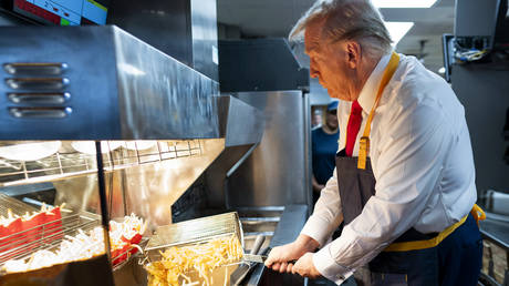 Trump Prepares French Fries at McDonald's