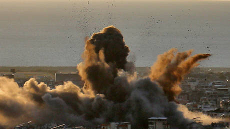 FILE PHOTO. Israeli airstrike in suburbs of Beirut, Lebanon