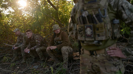 Ukrainian soldiers near Pokrovsk in Donbass, October 1, 2024.