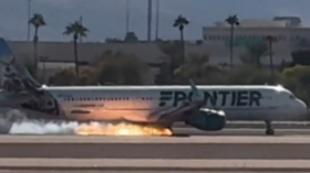 Passenger plane catches fire while landing (VIDEO)